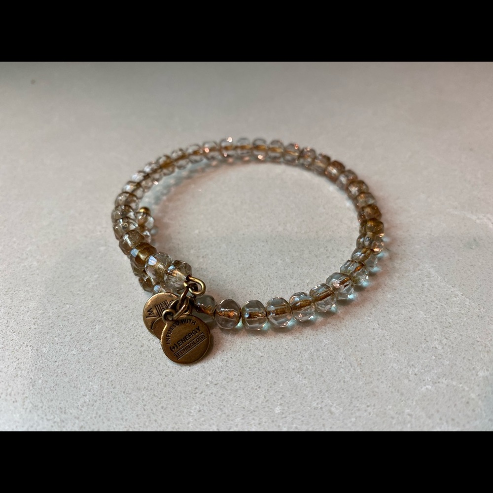 Alex and Ani Vintage Sixty Six Bracelet Clear Gold
